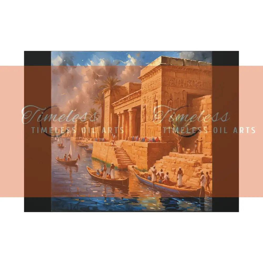 Canvas Print - Dreams of the Temple and Nile of Egypt 48’’ x 36’’ (Horizontal) / 1.25’’ Canvas