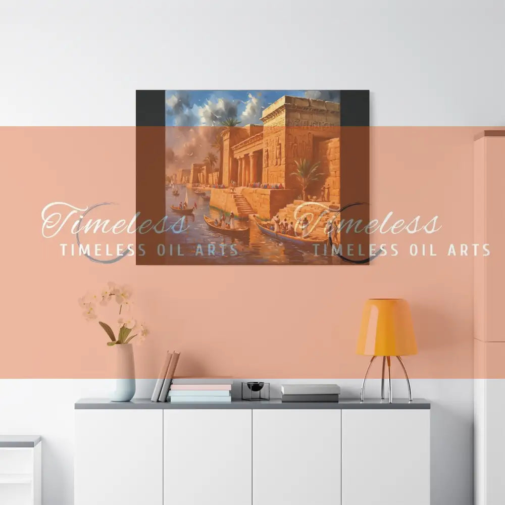 Canvas Print - Dreams of the Temple and Nile of Egypt Canvas