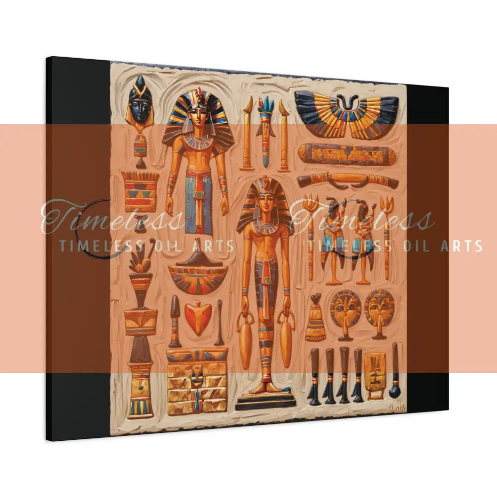 Canvas Print - Mural of the Life of the Pharaohs 40’’ x 30’’ (Horizontal) / 1.25’’ Canvas