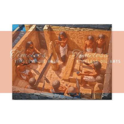 Canvas Print - Mural of the Life of the Pharaohs of Egypt 32’’ x 24’’ (Horizontal) / 1.25’’ Canvas