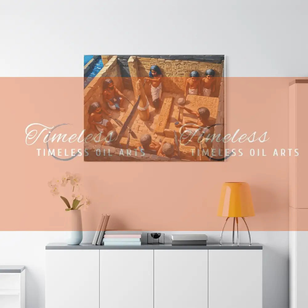 Canvas Print - Mural of the Life of the Pharaohs of Egypt 48’’ x 36’’ (Horizontal) / 1.25’’ Canvas